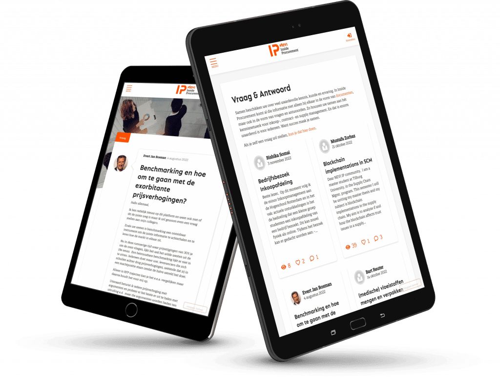 Op de afbeelding is de branchevereniging voor inkoop-, contract, en supplymanagement Nevi te zien. Dit is een voorbeeld van een vereniging waarbij we met ons community platform Yunits leden het hele jaar door online activeren en verbinden. 